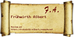 Frühwirth Albert névjegykártya