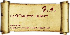 Frühwirth Albert névjegykártya