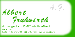 albert fruhwirth business card